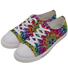 Rainbow Mushroom Mandala Women s Low Top Canvas Sneakers