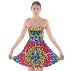 Rainbow Mushroom Mandala Strapless Bra Top Dress