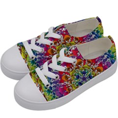 Rainbow Mushroom Mandala Kids  Low Top Canvas Sneakers by steampunkbabygirl