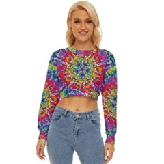 Rainbow Mushroom Mandala Lightweight Long Sleeve Sweatshirt