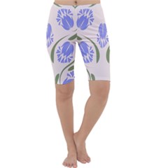 Folk Flowers Print Floral Pattern Ethnic Art Cropped Leggings 