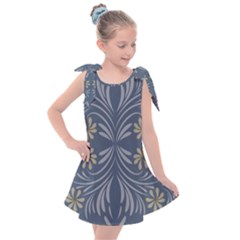 Folk Flowers Print Floral Pattern Ethnic Art Kids  Tie Up Tunic Dress by Eskimos