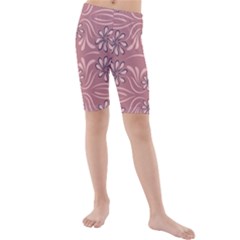 Folk flowers print Floral pattern Ethnic art Kids  Mid Length Swim Shorts