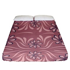 Folk Flowers Print Floral Pattern Ethnic Art Fitted Sheet (queen Size)