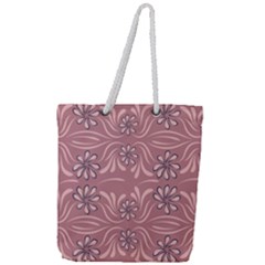 Folk flowers print Floral pattern Ethnic art Full Print Rope Handle Tote (Large)