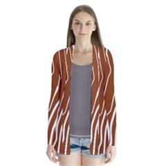 Wooden Texture Vector Background Drape Collar Cardigan by Eskimos