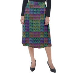 Paris Words Motif Colorful Pattern Classic Velour Midi Skirt 