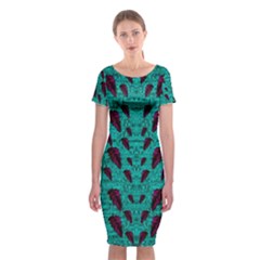 Leaves On Adorable Peaceful Captivating Shimmering Colors Classic Short Sleeve Midi Dress by pepitasart