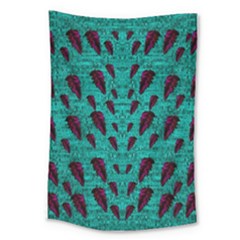 Leaves On Adorable Peaceful Captivating Shimmering Colors Large Tapestry by pepitasart