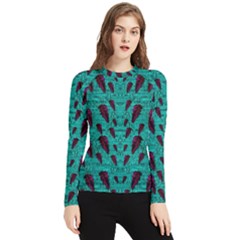 Leaves On Adorable Peaceful Captivating Shimmering Colors Women s Long Sleeve Rash Guard by pepitasart