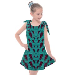 Leaves On Adorable Peaceful Captivating Shimmering Colors Kids  Tie Up Tunic Dress by pepitasart