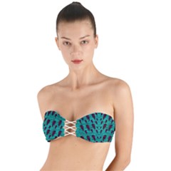 Leaves On Adorable Peaceful Captivating Shimmering Colors Twist Bandeau Bikini Top by pepitasart