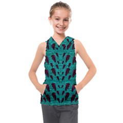 Leaves On Adorable Peaceful Captivating Shimmering Colors Kids  Sleeveless Hoodie by pepitasart