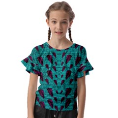 Leaves On Adorable Peaceful Captivating Shimmering Colors Kids  Cut Out Flutter Sleeves by pepitasart