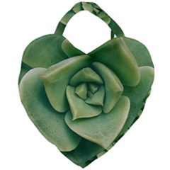 Echeveria Imbricata Closeup Photo Giant Heart Shaped Tote by dflcprintsclothing