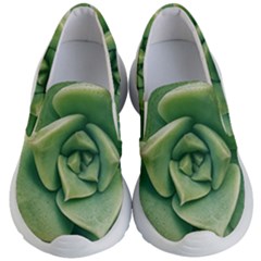 Echeveria Imbricata Closeup Photo Kids Lightweight Slip Ons by dflcprintsclothing