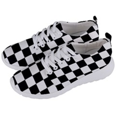 B&w Checkers Men s Lightweight Sports Shoes by ArtistRoseanneJones