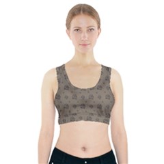 Stylized Cactus Motif Pattern Sports Bra With Pocket by dflcprintsclothing