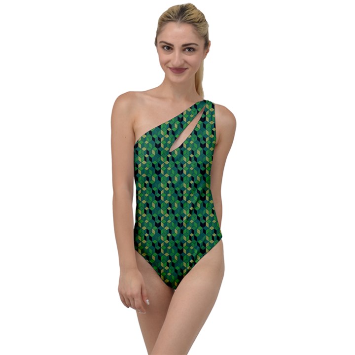 Color Spots To One Side Swimsuit