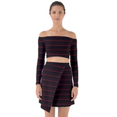 Digital Lines Off Shoulder Top With Skirt Set by Sparkle