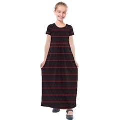 Digital Lines Kids  Short Sleeve Maxi Dress by Sparkle