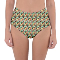 Color Spots Reversible High-waist Bikini Bottoms