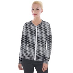 Diamond Pattern Velvet Zip Up Jacket by Sparkle