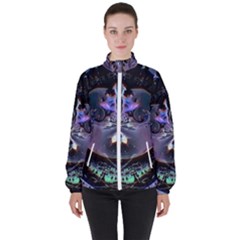 The High Priestess Card Women s High Neck Windbreaker by MRNStudios