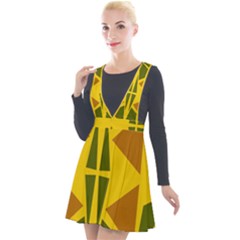  Abstract Geometric Design   Geometric Fantasy  Terrazzo  Plunge Pinafore Velour Dress by Eskimos