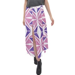 Abstract Pattern Geometric Backgrounds  Velour Split Maxi Skirt