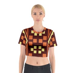 Abstract Pattern Geometric Backgrounds  Cotton Crop Top by Eskimos