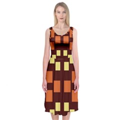 Abstract Pattern Geometric Backgrounds  Midi Sleeveless Dress by Eskimos