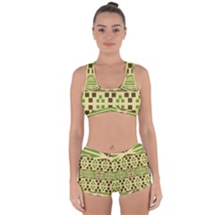 Abstract Pattern Geometric Backgrounds  Racerback Boyleg Bikini Set by Eskimos