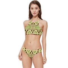 Abstract Pattern Geometric Backgrounds  Banded Triangle Bikini Set by Eskimos