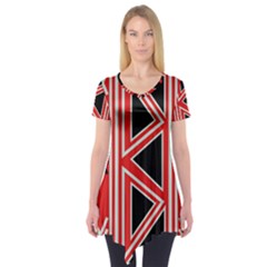 Abstract Pattern Geometric Backgrounds  Short Sleeve Tunic  by Eskimos