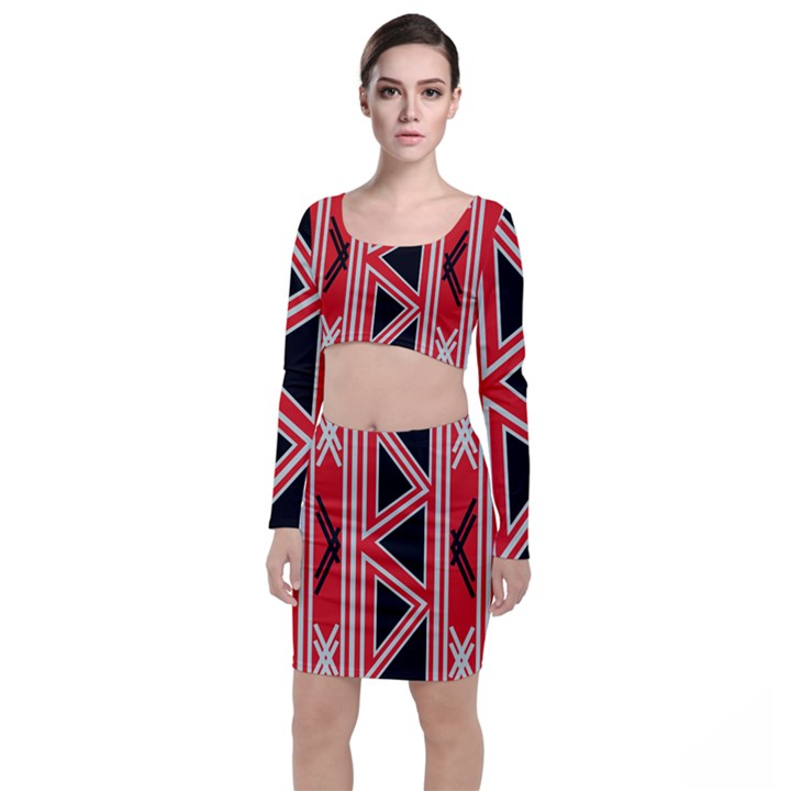 Abstract pattern geometric backgrounds  Top and Skirt Sets