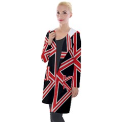 Abstract Pattern Geometric Backgrounds  Hooded Pocket Cardigan by Eskimos