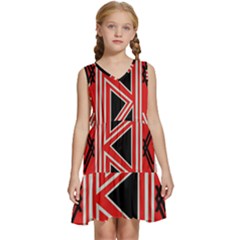 Abstract pattern geometric backgrounds  Kids  Sleeveless Tiered Mini Dress