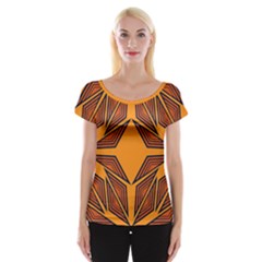 Abstract Pattern Geometric Backgrounds  Cap Sleeve Top by Eskimos