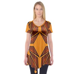 Abstract Pattern Geometric Backgrounds  Short Sleeve Tunic  by Eskimos