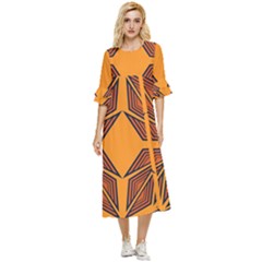 Abstract Pattern Geometric Backgrounds  Double Cuff Midi Dress by Eskimos