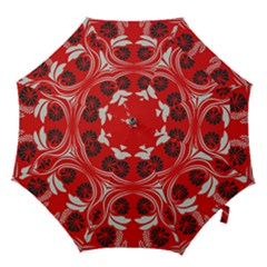 Folk flowers print Floral pattern Ethnic art Hook Handle Umbrellas (Small)