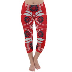 Folk flowers print Floral pattern Ethnic art Capri Winter Leggings 