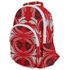 Folk flowers print Floral pattern Ethnic art Rounded Multi Pocket Backpack