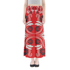 Folk flowers print Floral pattern Ethnic art Full Length Maxi Skirt