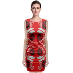 Folk flowers print Floral pattern Ethnic art Sleeveless Velvet Midi Dress