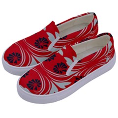 Folk flowers print Floral pattern Ethnic art Kids  Canvas Slip Ons