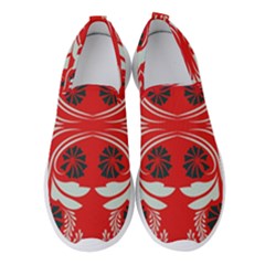 Folk flowers print Floral pattern Ethnic art Women s Slip On Sneakers