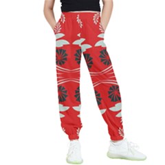 Folk flowers print Floral pattern Ethnic art Kids  Elastic Waist Pants