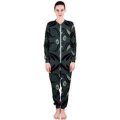 Folk Flowers Print Floral Pattern Ethnic Art Onepiece Jumpsuit (ladies) by Eskimos